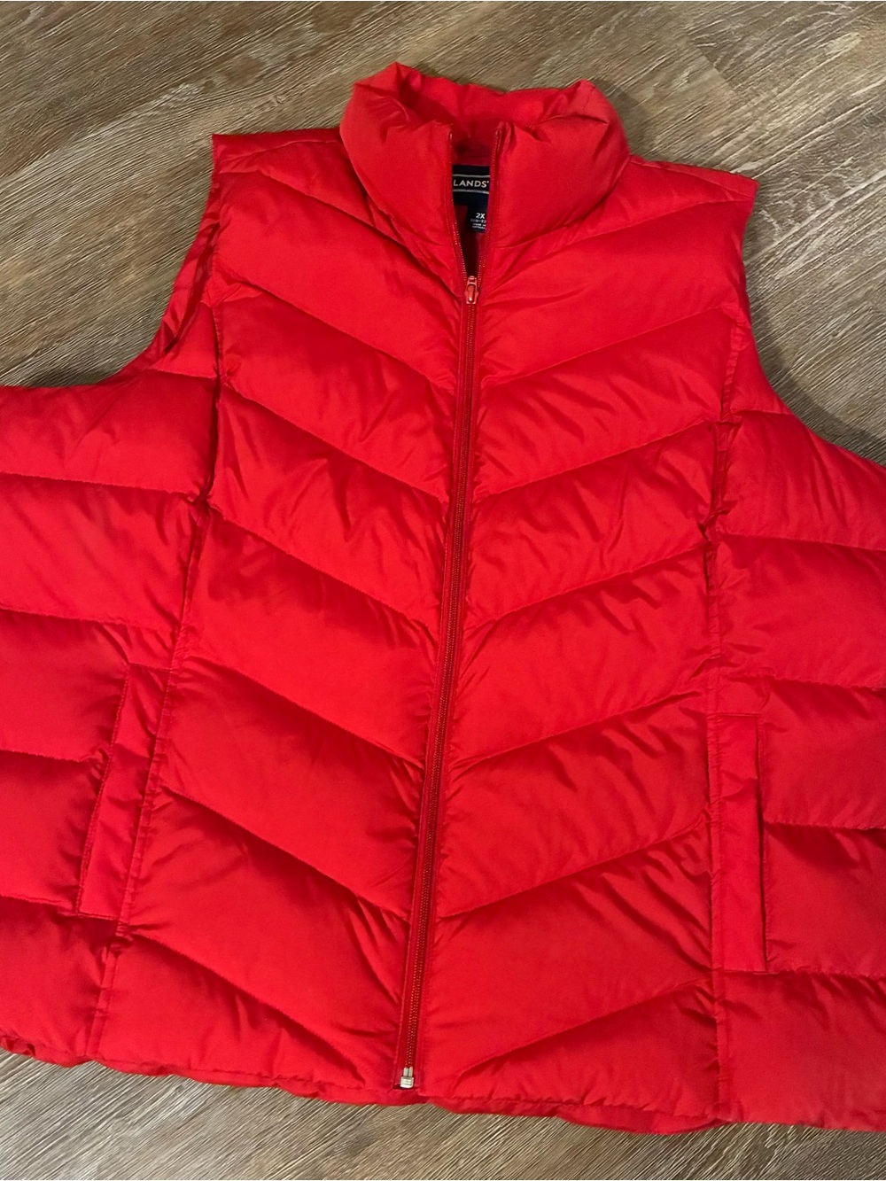 Lands’ End Women’s 2X Red Down Puffer Vest